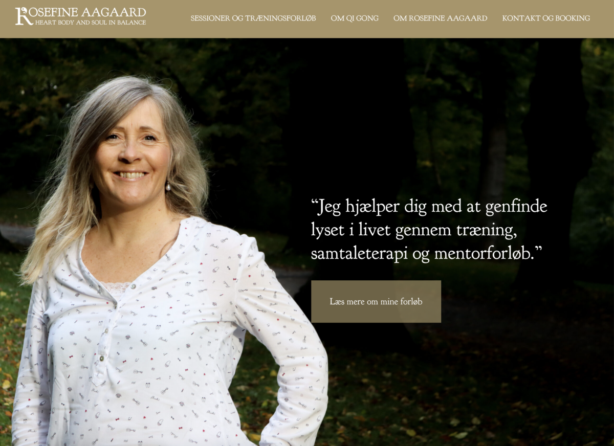 Hjemmeside for Rosefine Aagaard - af Koncept Kommunikation