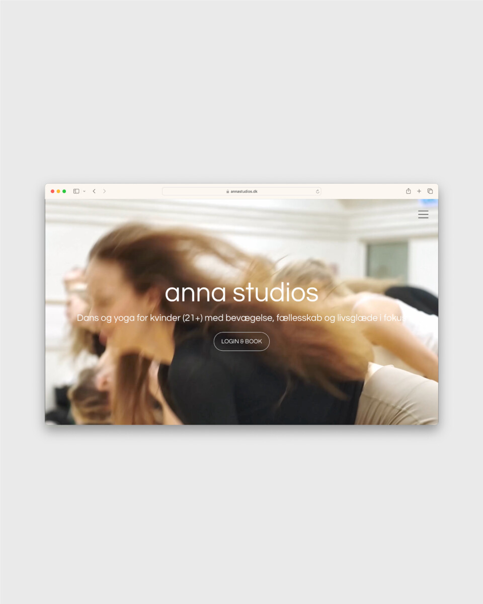 Hjemmeside for dansefællesskabet Anna Studios af Koncept Kommunikation
